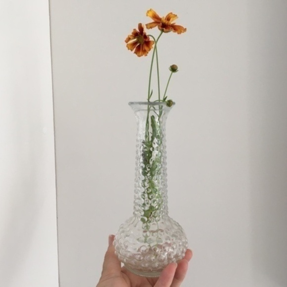 Vintage E.O. Brody Clear Glass Hobnail Vases Set of Two 7.75” H - Picture 12 of 13